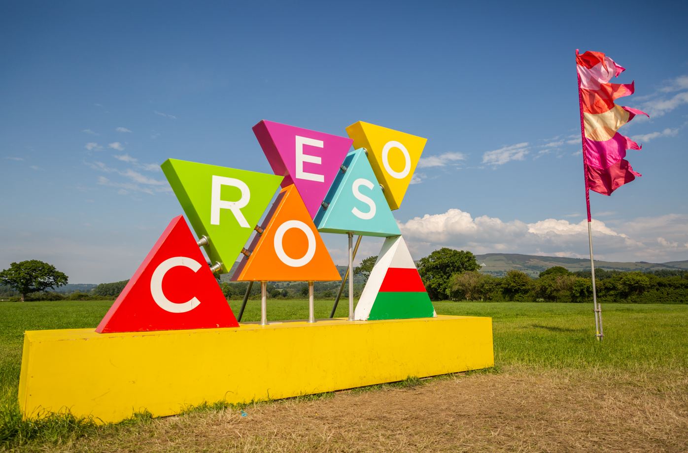 The Croeso sign at Carmarthenshire Urdd Eisteddfod