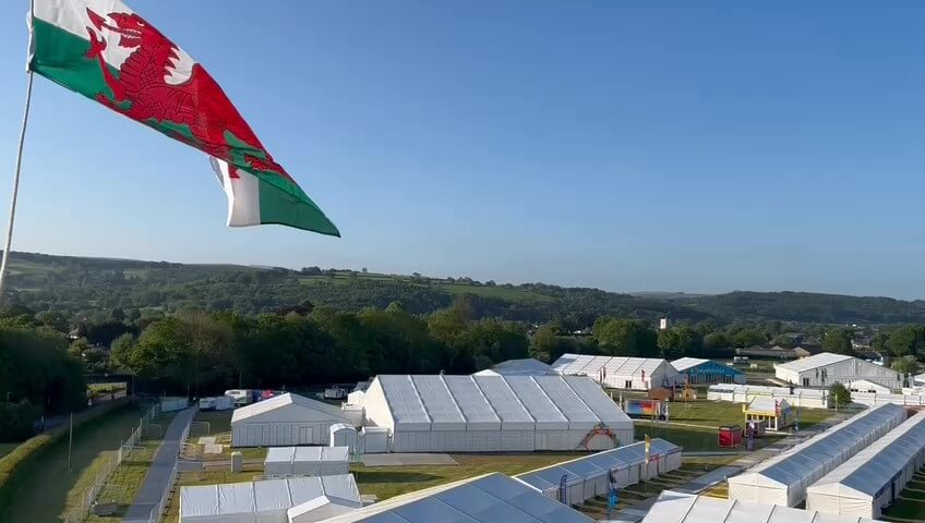 The Urdd Eisteddfod Maes from above